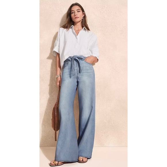 LOFT Denim - Loft Denim Belted Palazzo Jeans, Women's Size 12